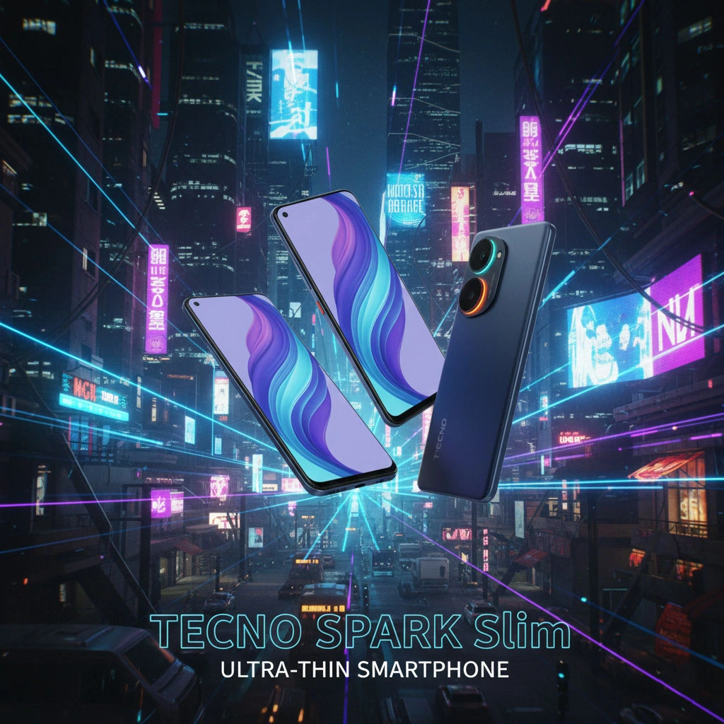 TECNO SPARK Slim TECNO SPARK Slim showing slim smartphone body with advanced high-capacity battery technology