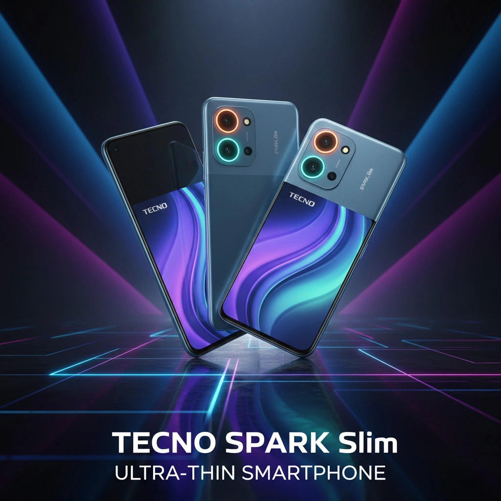 TECNO SPARK Slim dual camera system with interactive light band on the back panel