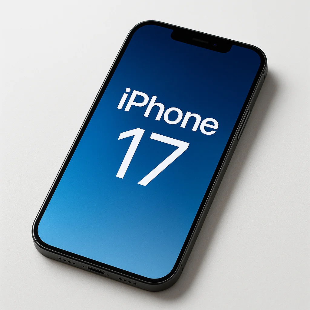 Side view of Apple’s upcoming iPhone 17 with a sleek design and edge-to-edge display.