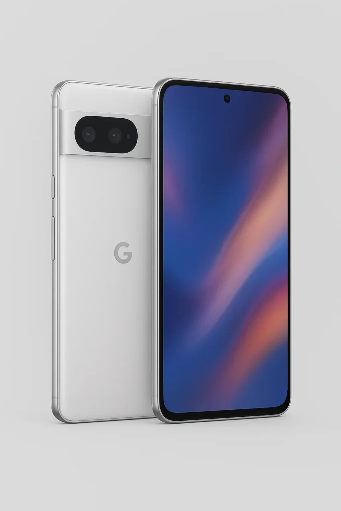 Google Pixel 10 smartphone showing front display and rear camera design