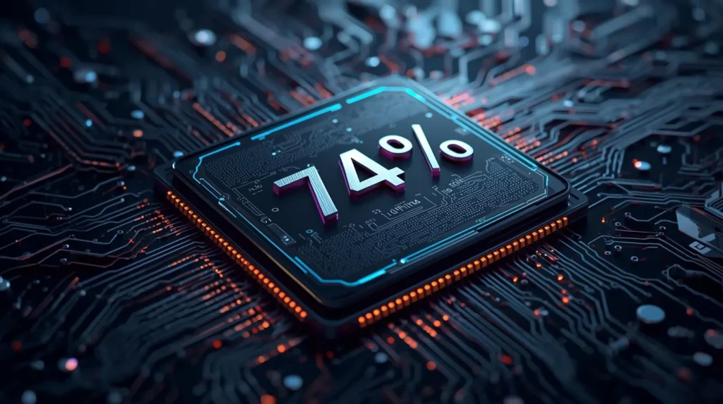 3D visualization of a neural processing unit inside a smartphone chip