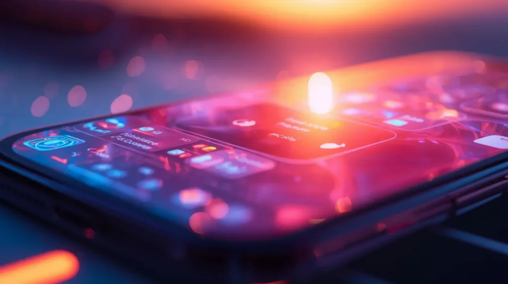 Digital representation of Mini Apps flowing into a mobile ecosystem, symbolizing Apple's new Partner Program and web-based app development.