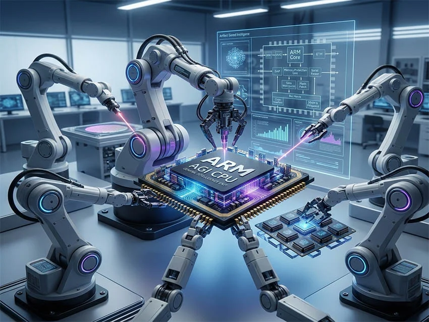 Arm AGI CPU concept powering modern AI data center infrastructure