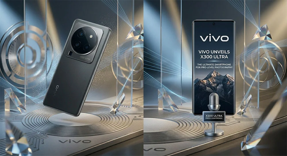 Close-up of Vivo X300 Ultra camera lenses and periscope zoom
