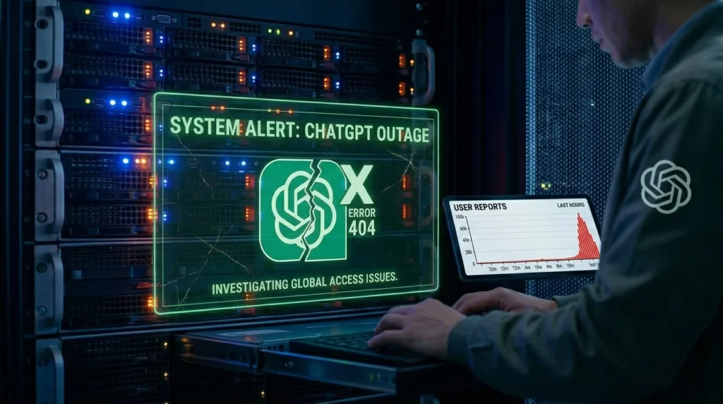 ChatGPT interface displaying error message and “Something went wrong” warning